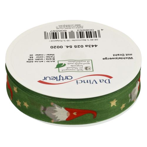Artikel Kerstlint Kabouter Groen 25mm 20m