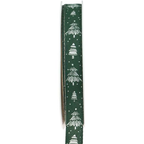 Floristik24 Kerstlint met dennenbomen cadeaulint groen 15mm 20m