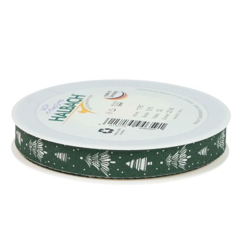 Artikel Kerstlint met dennenbomen cadeaulint groen 15mm 20m
