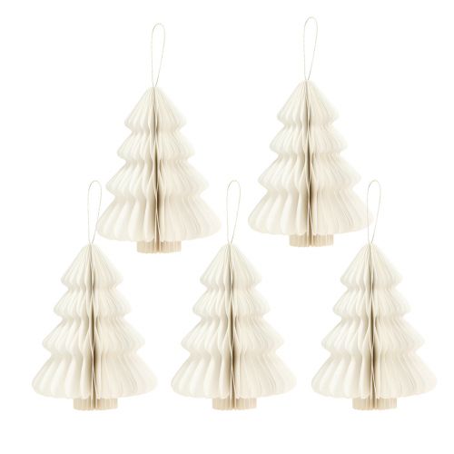 Artikel Kerstboompapier Kerst wit zilver 20cm 5st