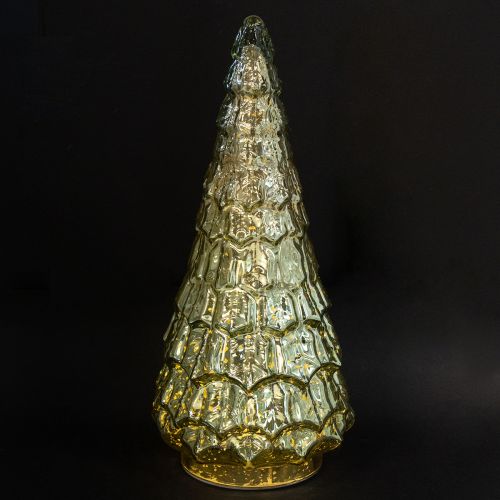 Floristik24 Kerstboom met LED-verlichting vintage groen goud 38cm