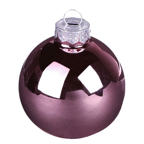 Artikel Kerstboomballen abrikoosroze van glas Ø7,5cm 12 st