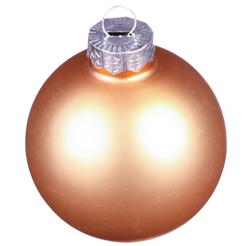 Artikel Kerstballen van glas roze abrikoos Ø6cm 24 st