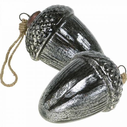 Artikel Vintage kerstboomversiering eikelglas kersthanger H14cm Ø10cm 2st