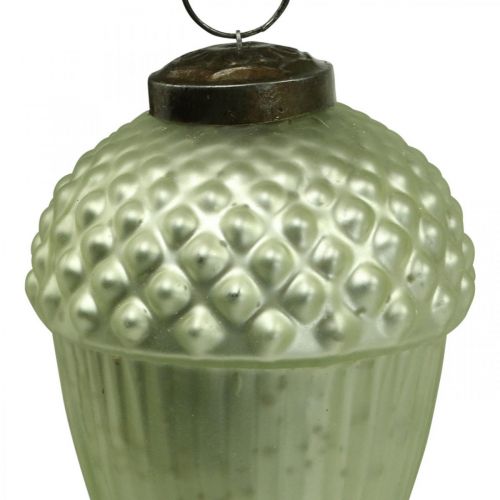 Floristik24 Kerstboom Ornamenten Acorn Glas Groen 11-14.5cm Set van 3