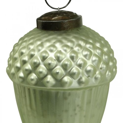 Artikel Kerstboom Ornamenten Acorn Glas Groen 11-14.5cm Set van 3