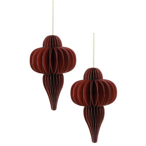 Artikel Kerstboomversiering van papier Bordeaux 20cm 2st