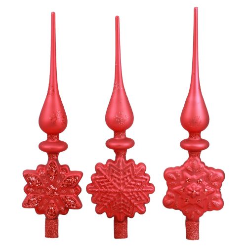 Artikel Kerstboomtopper rood Kerstboomtopper glas H34cm 1 st