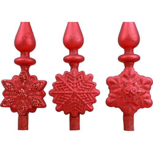 Artikel Kerstboomtopper rood Kerstboomtopper glas H34cm 1 st