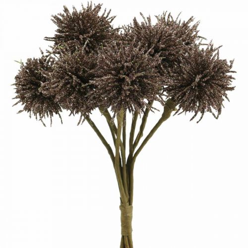 Floristik24 Kerstbloemen glitter kunstbloemen Kerst koper in een bosje van 4 stuks