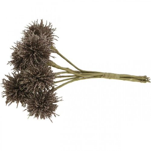 Floristik24 Kerstbloemen glitter kunstbloemen Kerst koper in een bosje van 4 stuks