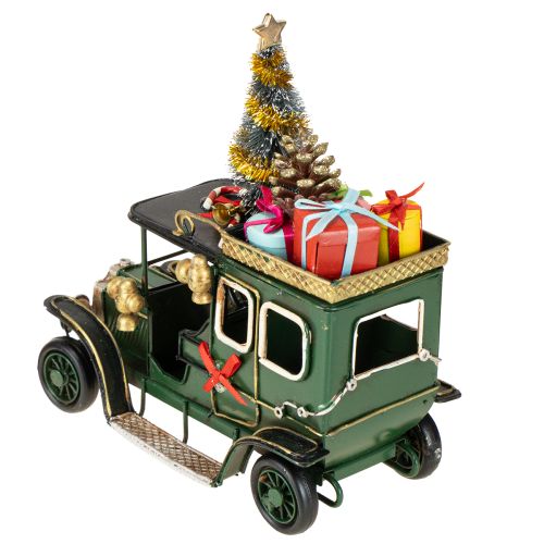 Artikel Kerstdecoratie auto Kerstauto vintage groen 15×7×16cm
