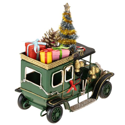 Artikel Kerstdecoratie auto Kerstauto vintage groen 15×7×16cm