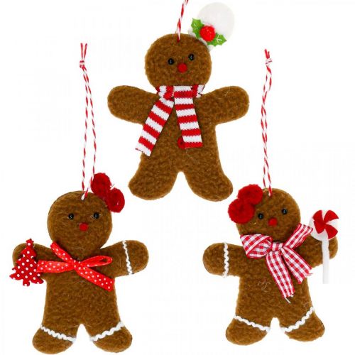 Floristik24 Kerstdecoratie gingerbread man hanger H9/10.5cm 3st