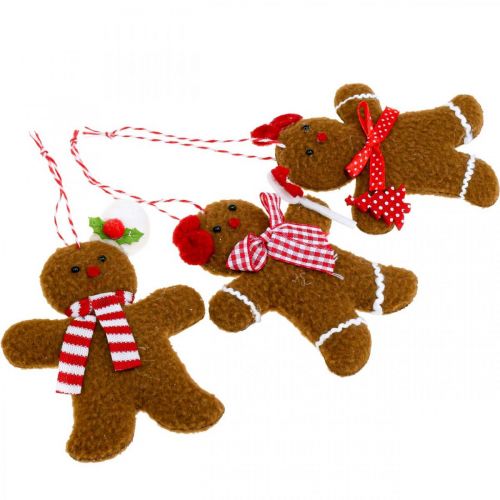 Floristik24 Kerstdecoratie gingerbread man hanger H9/10.5cm 3st