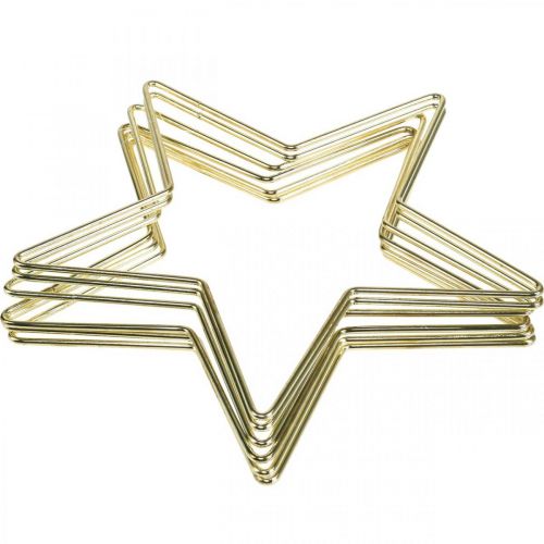 Artikel Kerstdecoratie metalen ster gouden decoratieve sterhanger 20cm 6 st