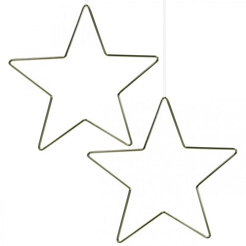 Artikel Kerstdecoratie metalen ster gouden decoratieve sterhanger 20cm 6 st