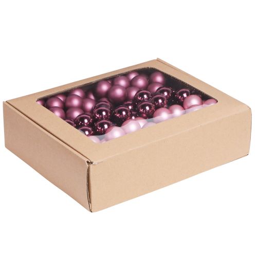 Floristik24 Kerstdecoratie spiegel bessen roze bes Ø25mm 140 st