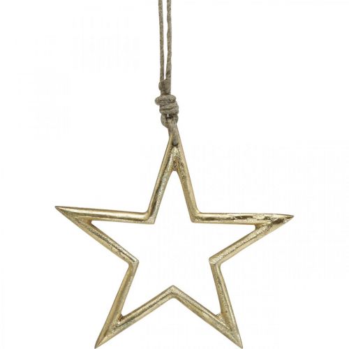 Artikel Kerstdecoratie ster, adventsdecoratie, ster hanger Golden B15.5cm