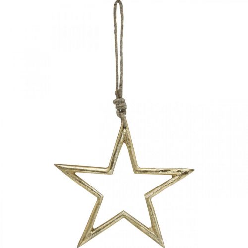 Artikel Kerstdecoratie ster, adventsdecoratie, ster hanger Golden B15.5cm