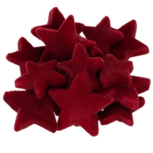 Kerstdecoratie, sterren, bordeauxrood fluweelachtig, tafeldecoratie, 4-5 cm, 40 stuks kopen | Floristik24.nl