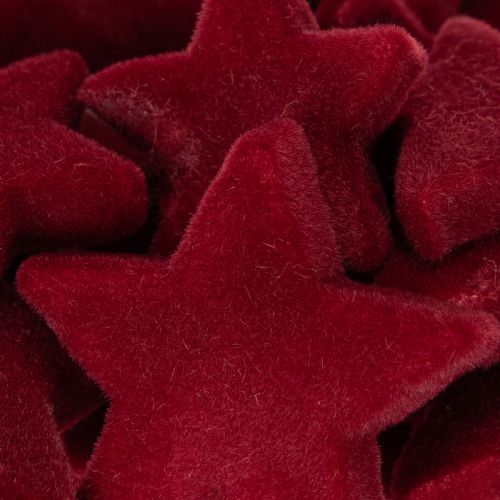 Kerstdecoratie, sterren, bordeauxrood fluweelachtig, tafeldecoratie, 4-5 cm, 40 stuks | Floristik24.nl
