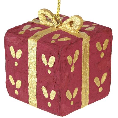 Artikel Kerstdecoratie voor het ophangen van cadeaupapier-maché 6cm 3st