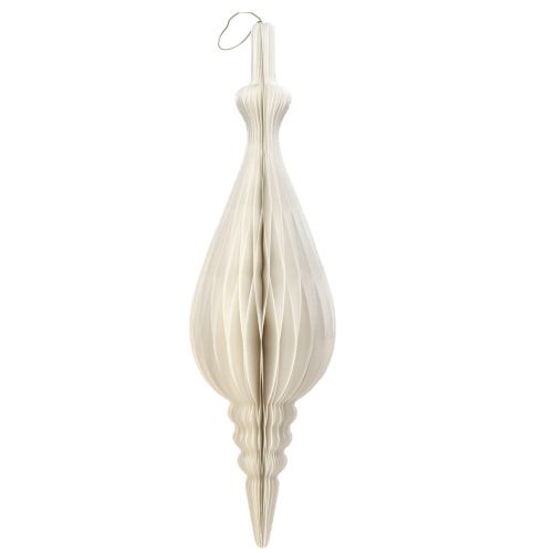Floristik24 Kerstdecoratie voor het ophangen van papieren druppels wit H80cm