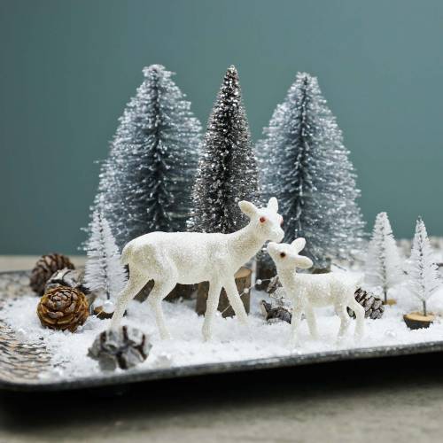 Floristik24 Kerstboom zilver met glitter 6st