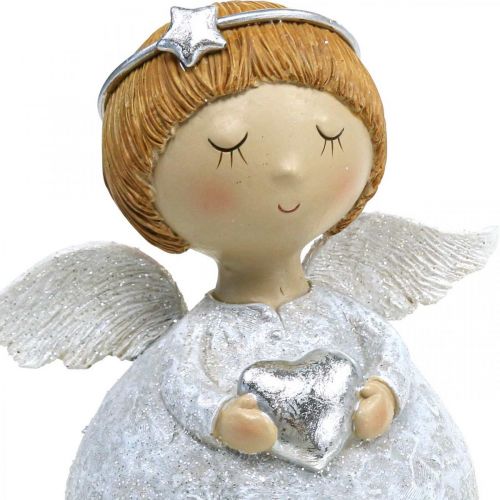 Floristik24 Kerst engel engel figuur met ster / hart H11cm 2st
