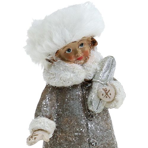 Floristik24 Kerstfiguur grijs-wit 13cm 2st
