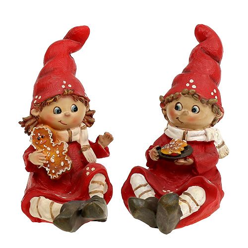 Kerstfiguur kinderen 11cm rood 2st