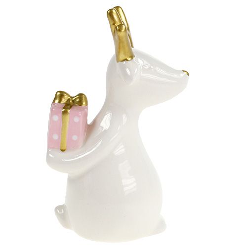 Floristik24 Kerstfiguur rendier wit 11cm, 12cm 2st