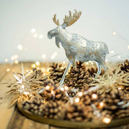 Floristik24 Kerstfiguur eland goud antiek look metaal 21 × 14,5cm