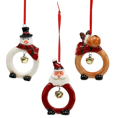 Floristik24 Kerstfiguren 8cm - 10cm om op te hangen 3st