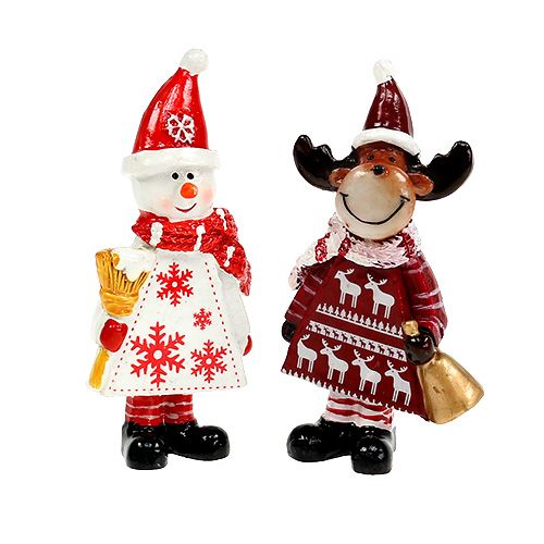 Floristik24 Kerstfiguren eland, sneeuwpop soort. 9cm 2st