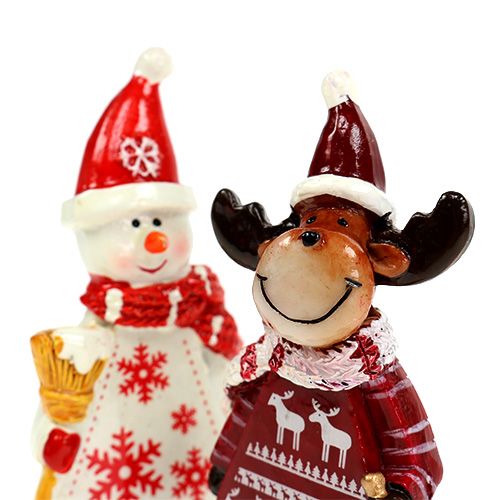 Floristik24 Kerstfiguren eland, sneeuwpop soort. 9cm 2st