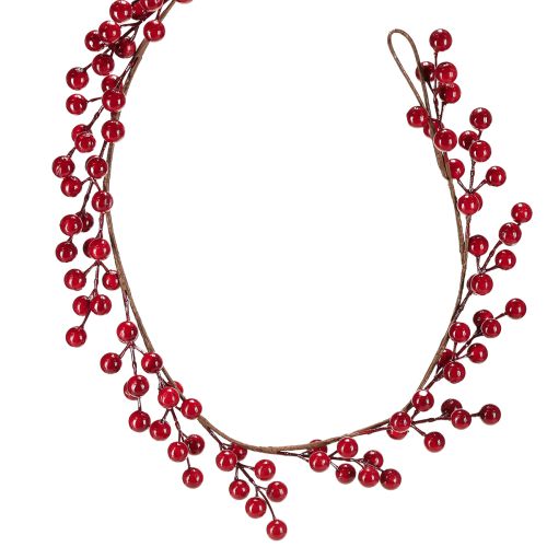Kerstkrans kunstbessenkrans rood 180cm