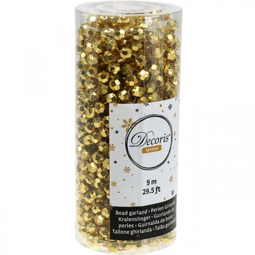 Artikel Kerstslinger kerstboomversiering ketting parels goud 9m