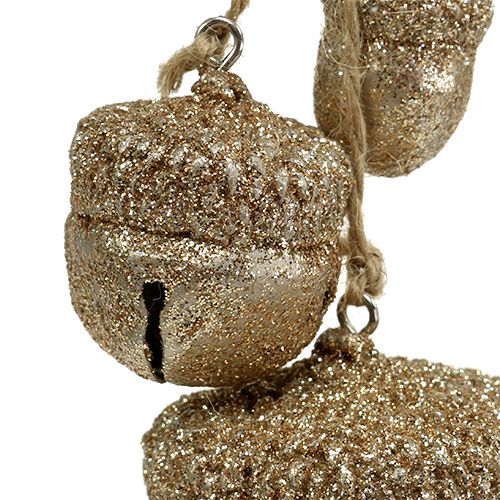 Floristik24 Decoratieve hanger eikels 3cm-5cm champagne L16cm 3st