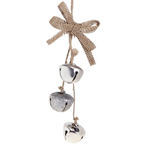 Kerstklokken kerstboomversiering zilver Ø3,5cm 3st