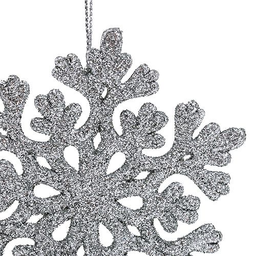 Floristik24 Kersthanger mix met glitter zilver 3st