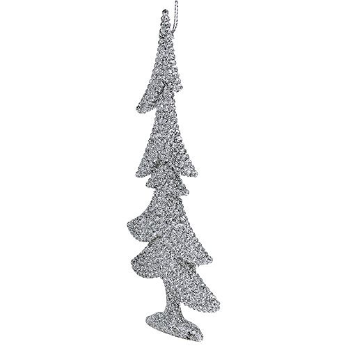 Floristik24 Kersthanger mix met glitter zilver 3st