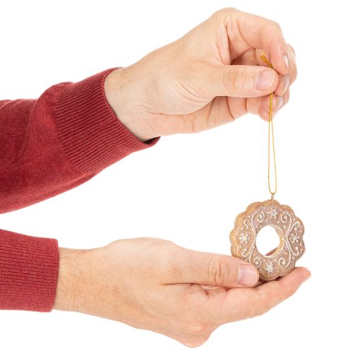 Kerstversieringen, peperkoek, glazuurlook, notenkraker, ster, boom, krans, 6 cm, 4 stuks | Floristik24.nl