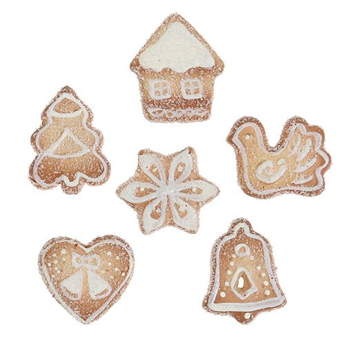 Floristik24 Kerstkoekje wit 3cm - 3,5cm 24st