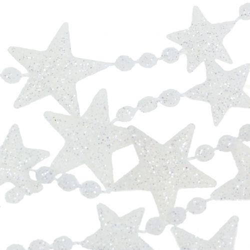 Floristik24 Kerstboomketting met sterren wit 2,7m