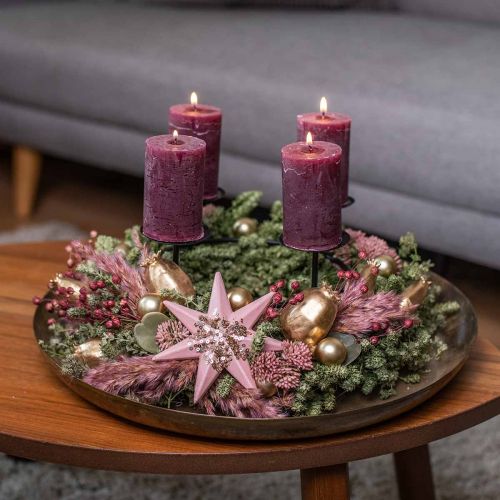 Floristik24 Kerstkrans groene droogbloemenkrans vlaskruid Ø34cm