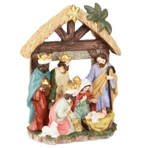Floristik24 Kerststal met figuren Kerststal 15,5×7×20cm