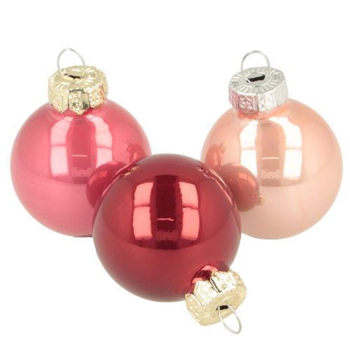 Kerstbal van glas, glanzend, 3 cm, 22 stuks kopen | Floristik24.nl