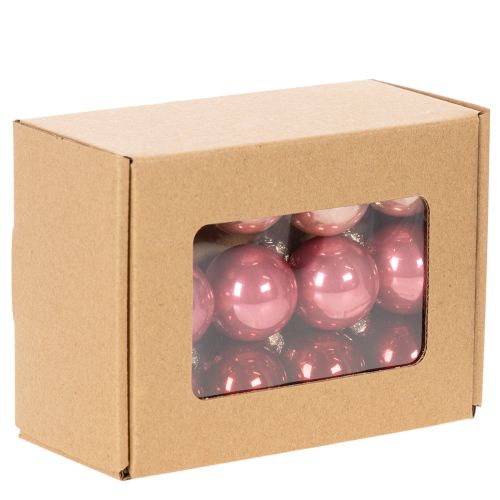 Kerstbal van glas, glanzend, 3 cm, 22 stuks | Floristik24.nl